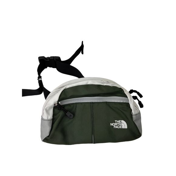 The North Face Gray Green Black Fanny Pack Embroidered Logo Outdoor Waist Bag - Picture 1 of 7
